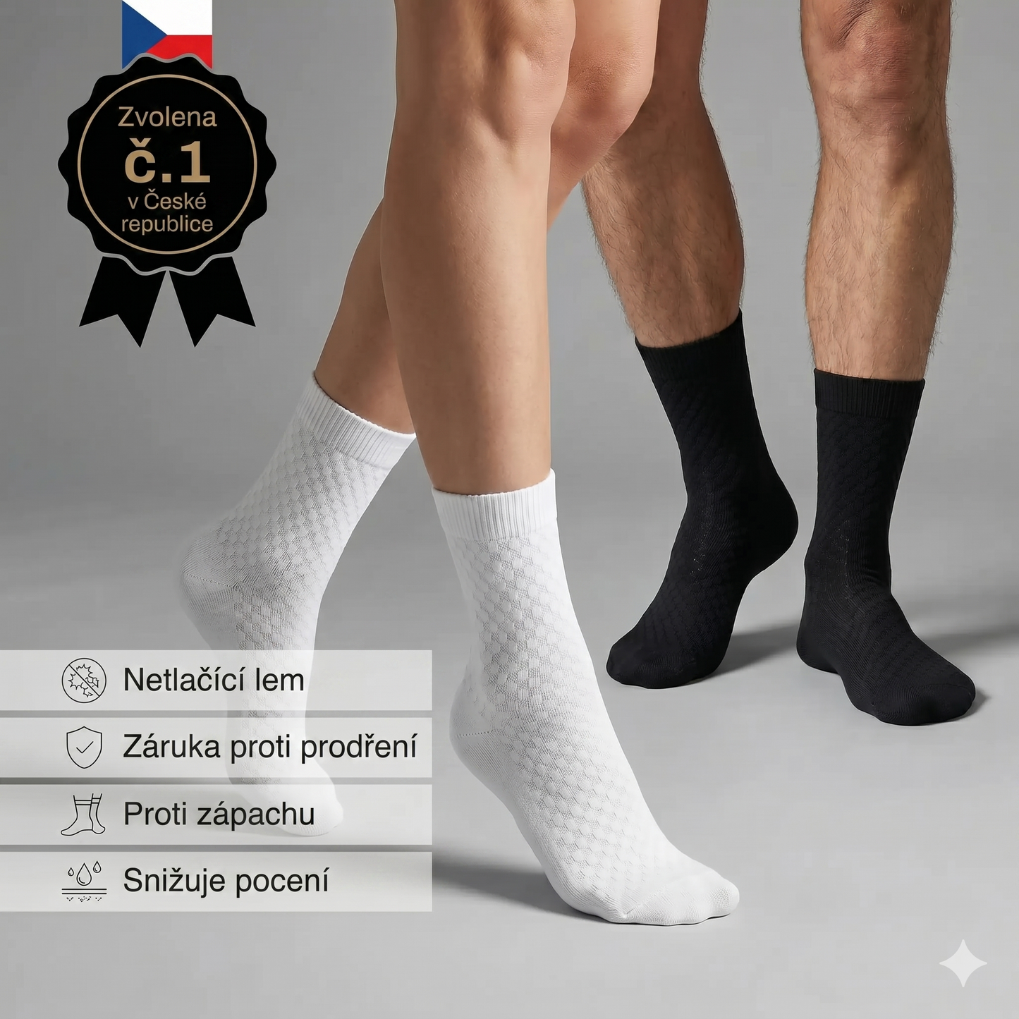 POLOVYSOKÉ PONOŽKY AIRSOCK Z PRÉMIOVÉHO BAMBUSOVÉHO VLÁKNA