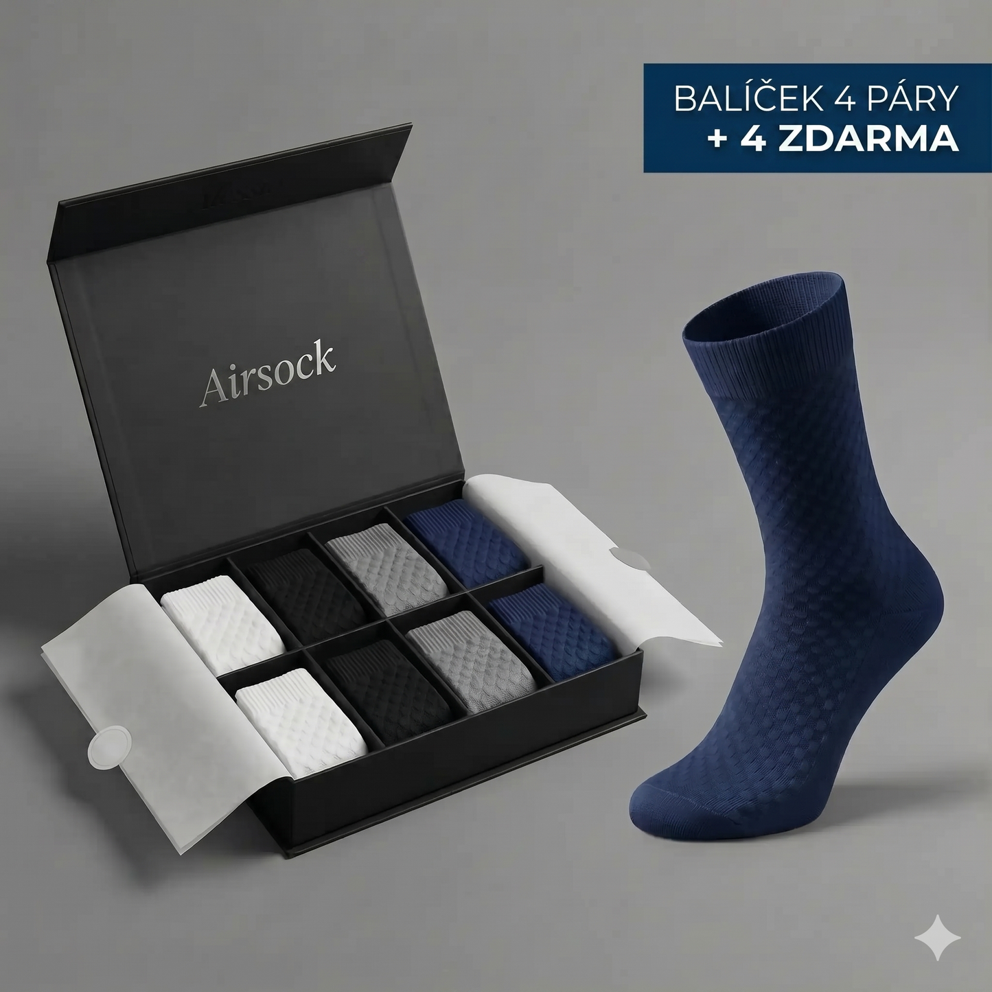 POLOVYSOKÉ PONOŽKY AIRSOCK Z PRÉMIOVÉHO BAMBUSOVÉHO VLÁKNA